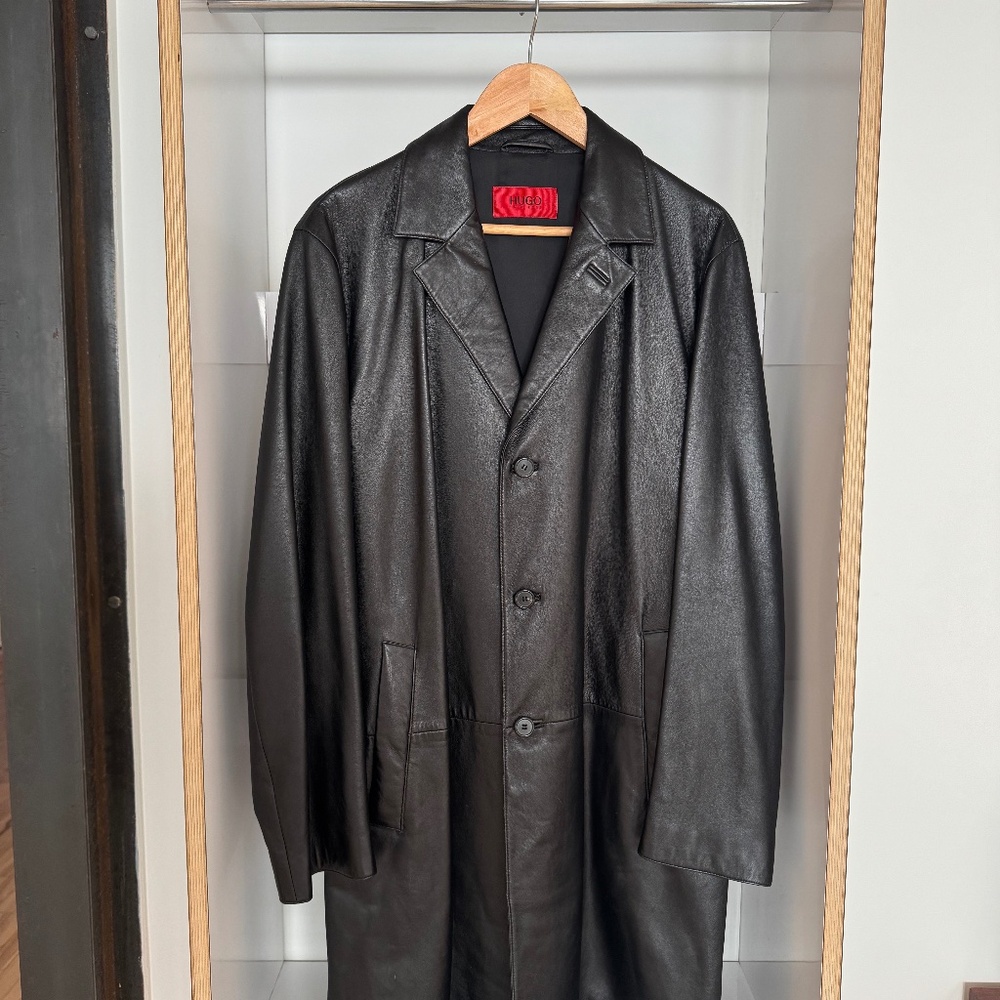 hugo boss lambskin Jacket large